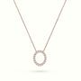Initial "O" Diamond Necklace - 18k Gold — Rose Gold