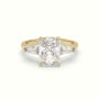 Radiant Cut Trilogy Engagement Ring — Yellow Gold