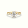 Oval Cut Diamond Sidestone Engagement Ring — Yellow Gold