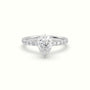Pear Cut Hidden Halo Side Stone Engagement Ring — White Gold