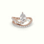 Pear Diamond Solitaire Pavé Engagement Ring — Rose Gold