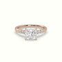 Princess Cut Diamond Engagement Ring With Side Stones — Rose Gold