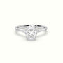 Oval Diamond Side Stone Engagement Ring — White Gold