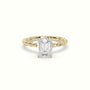 Emerald Cut Diamond Solitaire Engagement Ring — Yellow Gold