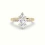 Marquise Cut Diamond Engagement Ring With Side Stones — Yellow Gold