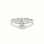 Oval Cut Diamond Sidestone Engagement Ring — White Gold
