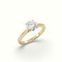 Round Solitaire 4 Prongs Diamond Engagement Ring — Yellow Gold