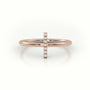 Round Cut Diamonds “I” Initials Monogram Alphabet Ring — Rose Gold