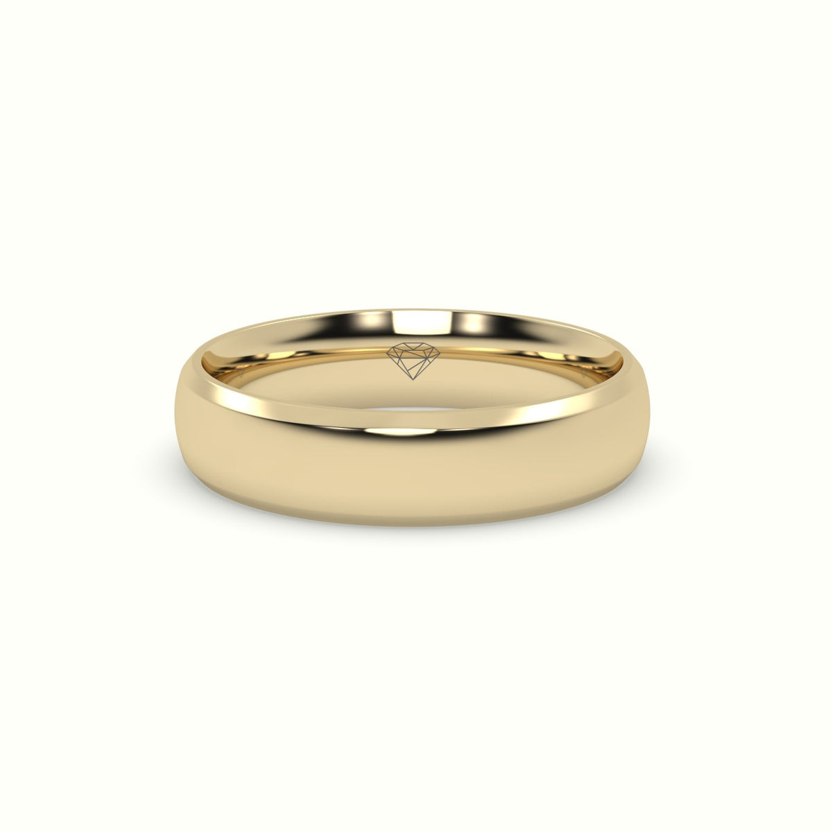 Modern Court Wedding Band — Yellow Gold