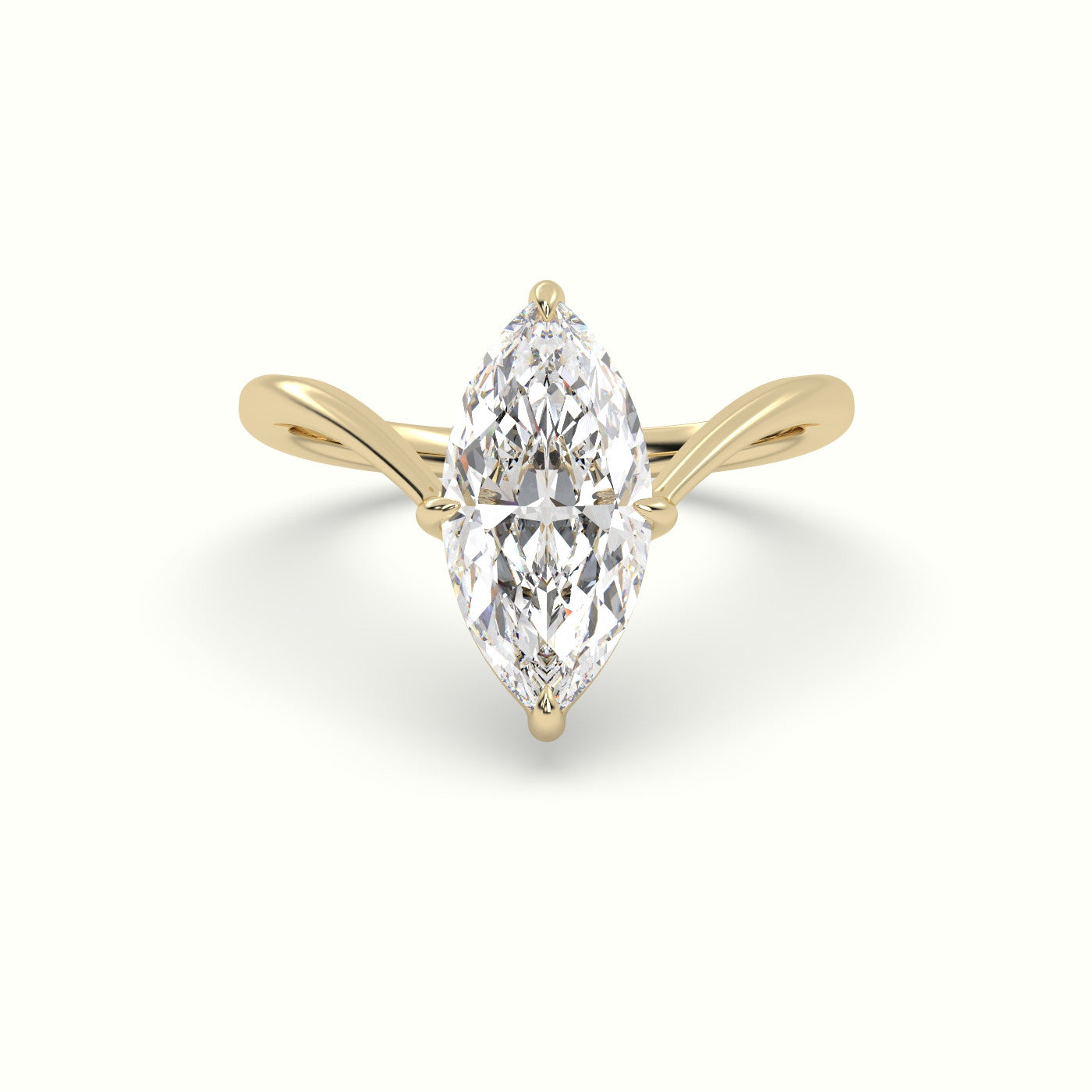 Marquise Solitaire Engagement Ring — Yellow Gold