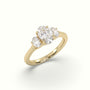 Oval Trilogy Diamond Engagement Ring — Yellow Gold