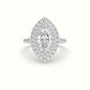 Marquise Cut Halo Diamond Engagement Ring — White Gold