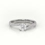 Round-Cut Diamond 4 Prongs Designer Engagement Ring — White Gold