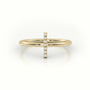 Round Cut Diamonds “I” Initials Monogram Alphabet Ring — Yellow Gold