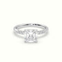 Asscher Cut Diamond Pave Engagement Ring — White Gold