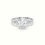 Oval Diamond Side Stone Engagement Ring — White Gold