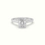 Radiant Cut Diamond Bezel Set Engagement Ring — White Gold