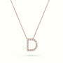 Initial "D" Diamond Necklace - 18k Gold — Rose Gold