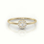 Round Cut Diamond 4 Prongs Halo Setting Ring — Yellow Gold