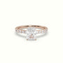 Radiant Cut Diamond Pave Engagement Ring — Rose Gold