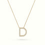 Initial "D" Diamond Necklace - 18k Gold — Yellow Gold