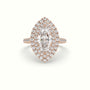 Marquise Cut Halo Diamond Engagement Ring — Rose Gold