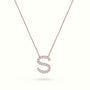 Initial "S" Diamond Necklace - 18k Gold — Rose Gold