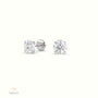 4 Prong Round Lab-Grown Diamond Stud Earrings - Free Setting 18K White Gold