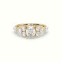 Oval Diamond Engagement Ring With Round And Marquise Side Stones — Yellow Gold