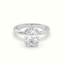 Oval Cut Diamond Solitaire Engagement Ring — White Gold