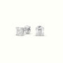 Asscher Cut Solitaire Lab-Grown Diamond Stud Earrings 18K White Gold