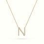 Initial "N" Diamond Necklace - 18k Gold — Yellow Gold