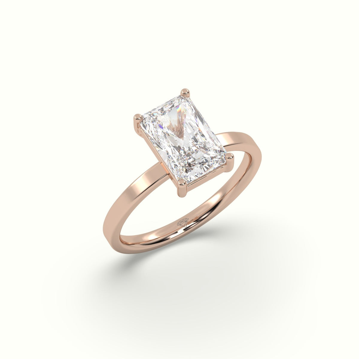 Radiant Cut Solitaire Diamond Ring Precious Jewels Antwerp Radiance — Rose Gold