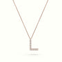 Initial "L" Diamond Necklace - 18k Gold — Rose Gold