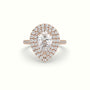 Pear Cut Diamond Halo Engagement Ring — Rose Gold