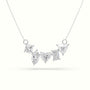 Mixed Diamond Prong Setting Pendant Necklace — White Gold