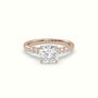 Cushion Cut Diamond Engagement Ring With Side Stones — Rose Gold