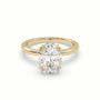 Oval Cut Diamond Solitaire Engagement Ring — Yellow Gold