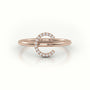 Round Cut Diamonds “C” Initials Monogram Alphabet Ring — Rose Gold