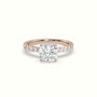 Cushion Cut Diamond Pave Engagement Ring — Rose Gold