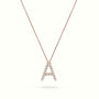 Initial "A" Diamond Necklace - 18k Gold — Rose Gold