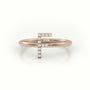 Round Cut Diamonds “F” Initials Monogram Alphabet Ring — Rose Gold