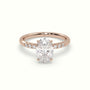 Oval Cut Diamond Pave Engagement Ring — Rose Gold