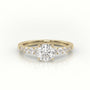 Round Diamond Pavé-Set Diamond Engagement Ring — Yellow Gold