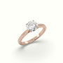Round Solitaire 4 Prongs Diamond Engagement Ring — Rose Gold