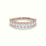 Radiant Cut Shared Prong Diamond Wedding Ring — Rose Gold