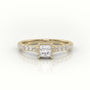 Princess Cut Diamond 4 Prongs Scallop Setting Engagement Ring — Yellow Gold