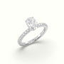 Oval Diamond Pave Engagement Ring — White Gold