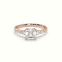Asscher Diamond Solitaire Side Stone Engagement Ring — Rose Gold