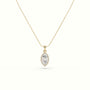 Marquise Cut Solitaire Halo Diamond Pendant — Yellow Gold